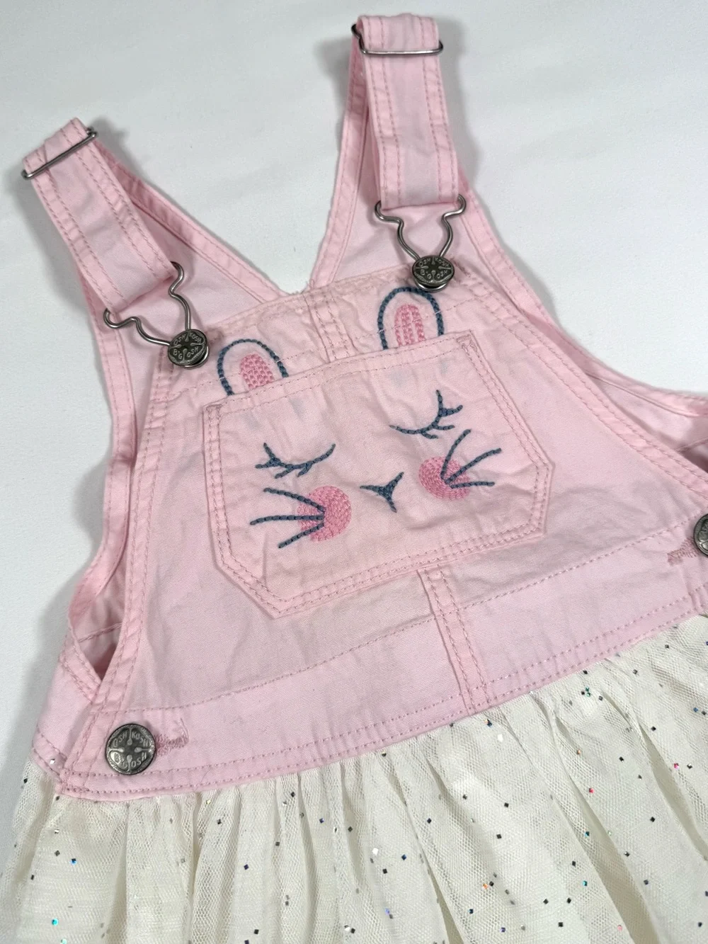 OSHKOSH Girls‎ Bunny Tail Tulle Jumper Dress 2T Easter Cottagecore Balletcore